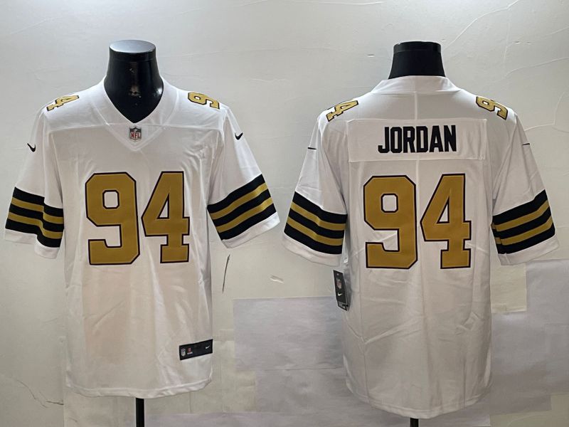 Men New Orleans Saints 94 Jordan White 2024 Nike Limited NFL Jersey style 1